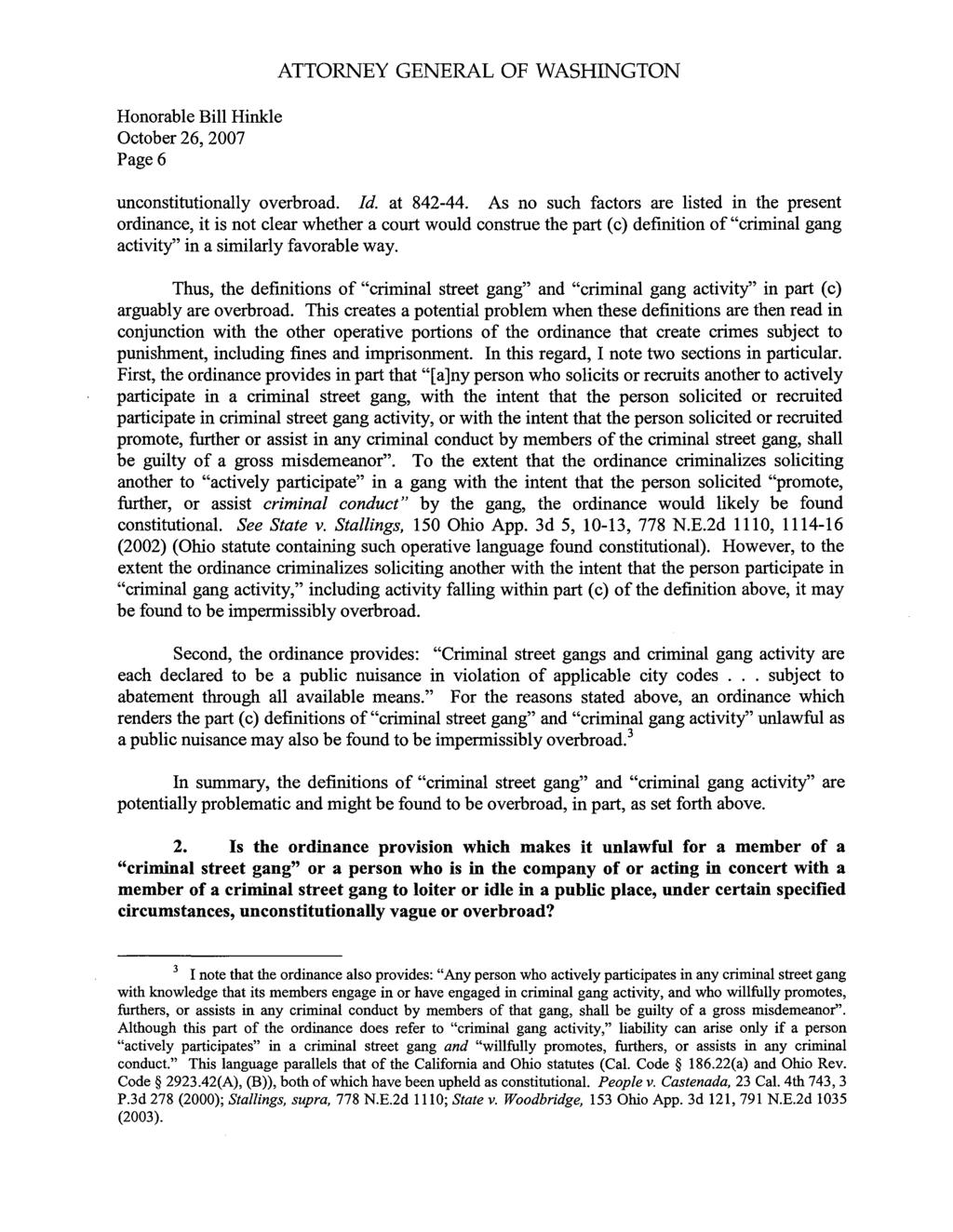 Page6 unconstitutionally overbroad. Id. at 842-44.