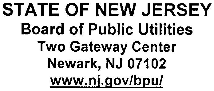 WMO9110890 Jordan S. Mersky, Deputy General Counsel, New Jersey-American Water Company P.O. Box 5079, Cherry Hill, New Jersey 08034 BY THE BOARD: On November 2, 2009 New Jersey-American Water Company, Inc.
