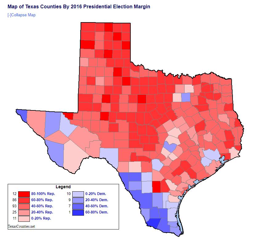 2016 Voting Turnout in Texas 2016 - November (Presidential) Registered Voters 15,101,087