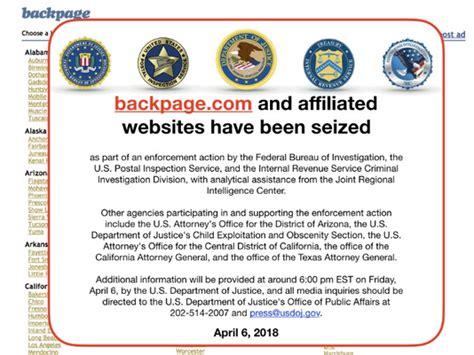 Background Prior to FOSTA/SESTA signed into law in April 2018 Backpage shut down by FBI, US Postal Inspection Service, and the Internal Revenue Service Criminal