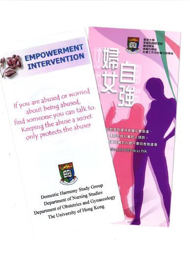 Dutton s empowerment model Modified from McFarlane and Parker s Abuse Prevention Protocol Efficacy for use with Chinese abused women was previously confirmed Components: safety, enhanced