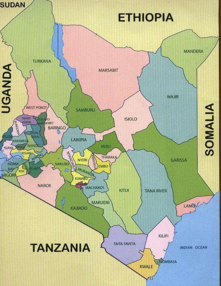 Annex VI Map of Kenya illustrating the 47