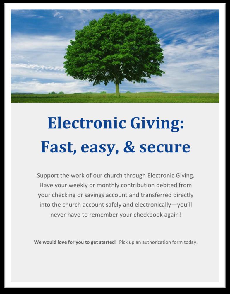 Starting your electronic giving program!