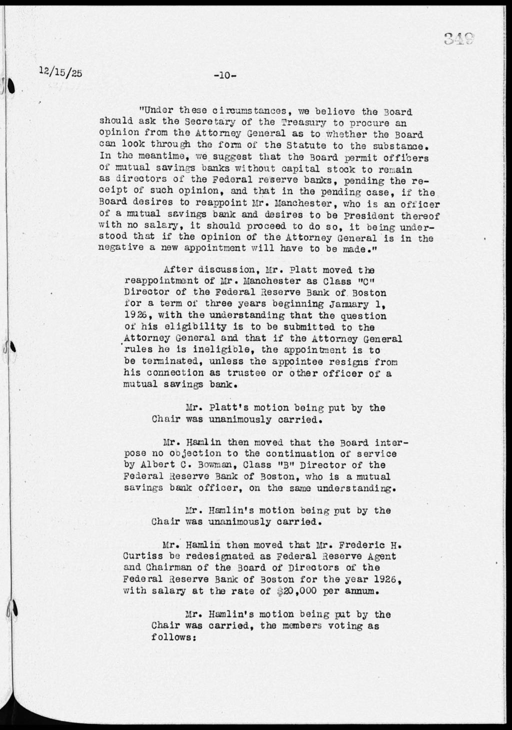 12/15/25-10- "Under these circumstances, we believe the Board should ask the Secretary of the Treasury to procure an opinion from the Attorney General as to whether the Board can look through the