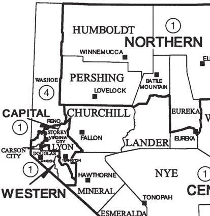 Legislative Redistricting 435 NEVADA SENATE AS REAPPORTIONED BY THE