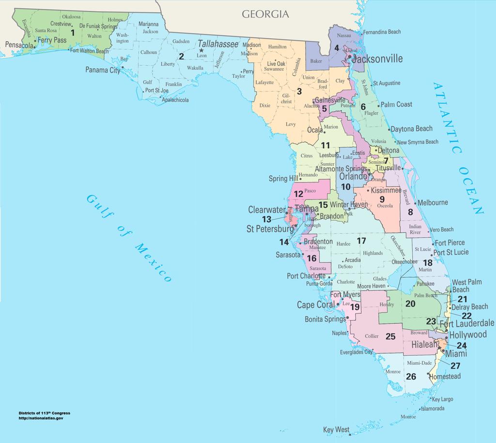 As for Florida, the Florida Supreme Court ruled that the state legislature had to redraw the boundaries of Florida s congressional districts because of excessive gerrymandering.