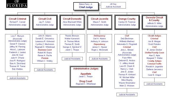 Judicial Organizational Chart Administrative Judges Serving in 2005& 2006 2005 Administrative Judges for Circuit and County Courts Honorable Jay
