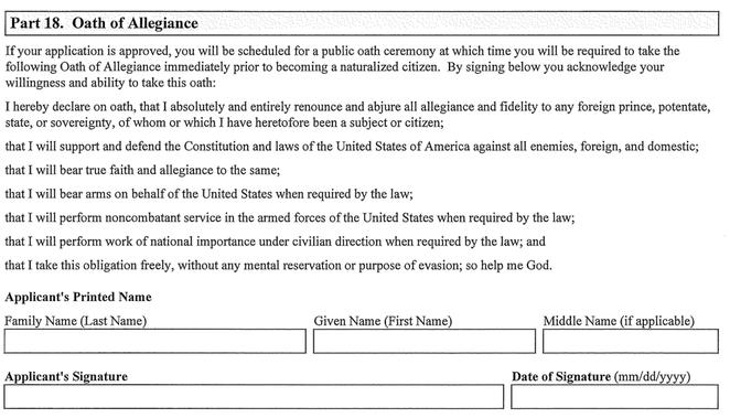 Part 18: Oath of Allegiance 77 Page 20 Let s Practice! Practice filling out the N-400 Application with a partner!
