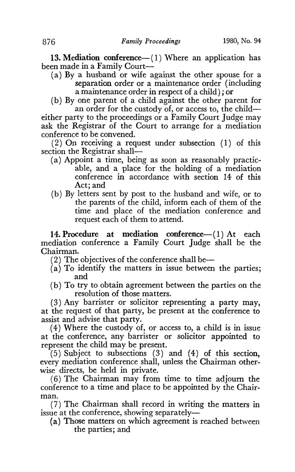876 Family Proceedings 1980, No. 94 13.