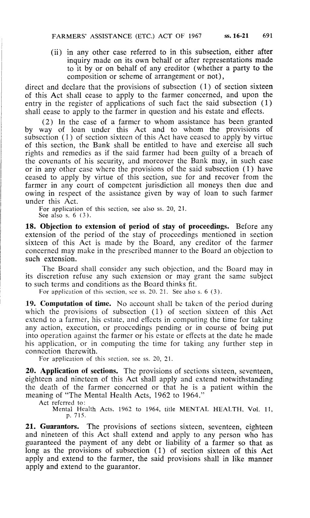 FARMERS' ASSISTANCE (ETC.) ACT OF 1967 ss.