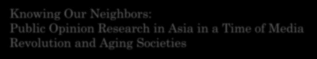 Opinion Research in Asia in