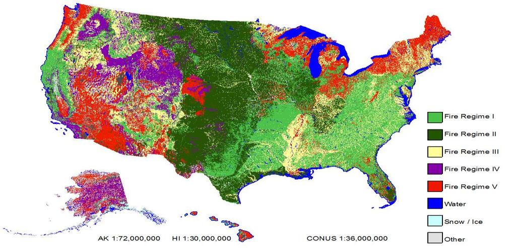 Figure 1. Fire Regime Groups Source: Forest Service and DOI Landscape Fire and Resource Management Planning Tools (LANDFIRE) program, Fire Regime Group dataset, available from https://www.landfire.