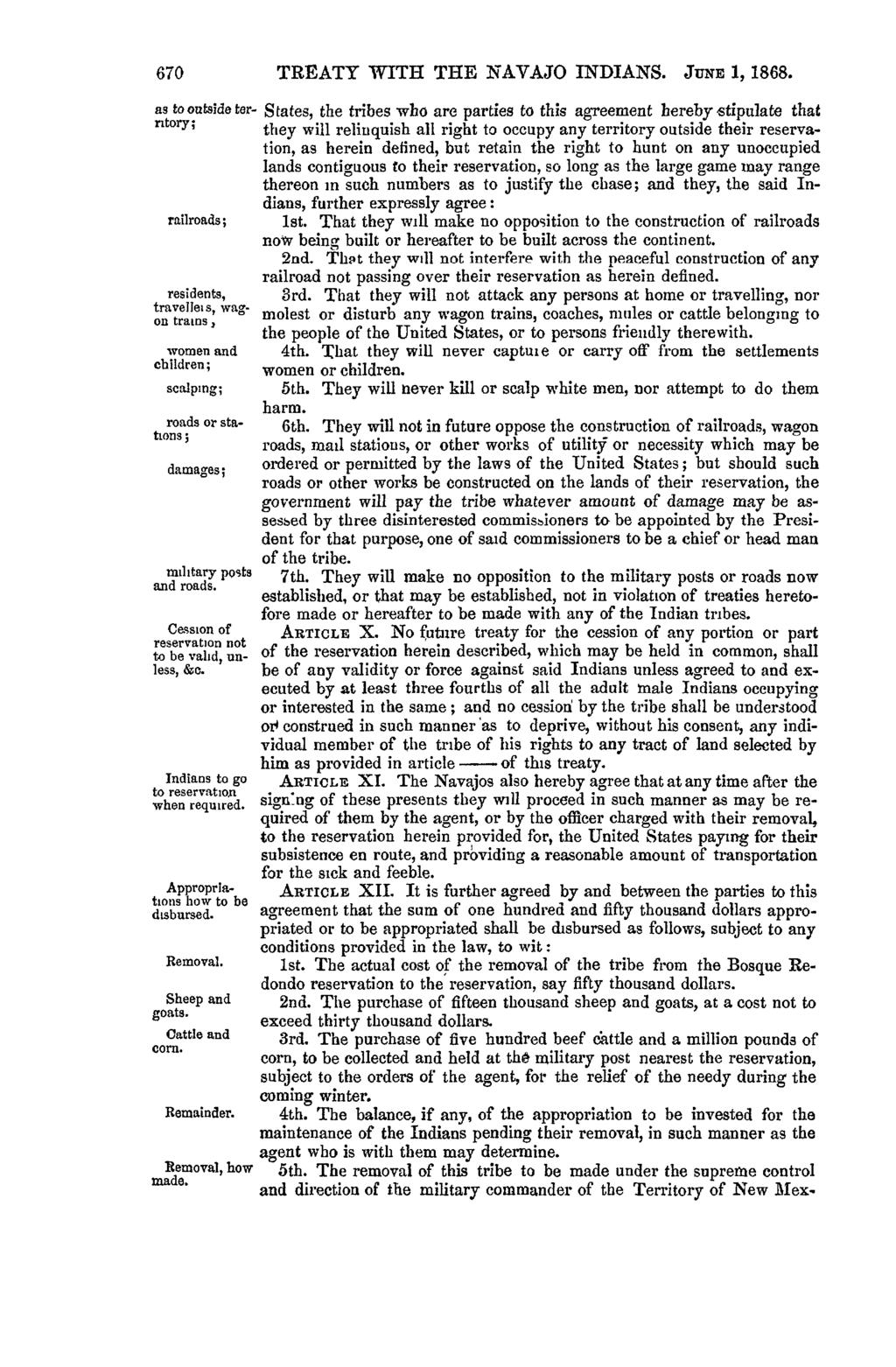Case: 12-16958 05/15/2013 ID: 8630738 DktEntry: 9-3 Page: 74 of 99 TREATY WITH THE NAVAJO INDIANS. JUNE 1, 1868.