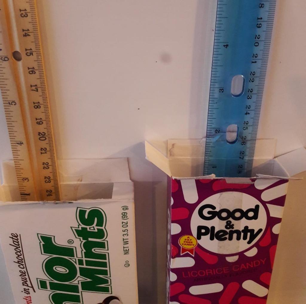Case 1:17-cv-07541 Document 1 Filed 10/03/17 Page 6 of 36 11. The Good & Plenty box has similar dimensions as the Junior Mints box, with a length of 0.75 inches, a width of 2.5 inches, a height of 6.