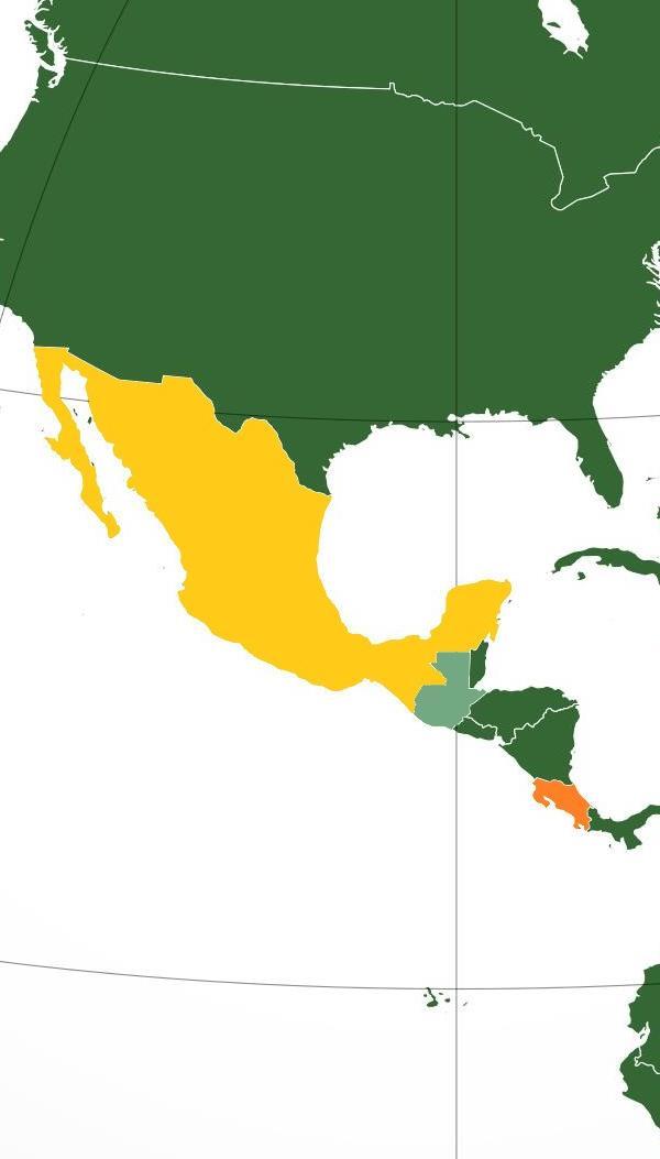 Refuge Applications Accepted in Central America 2016 THE CENTRAL AMERICAN region accepted a total of 5,961 refuge applications (15.99% of the continental total and 1.06% of the world total).