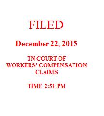 IN THE COURT OF WORKERS' COMPENSATION CLAIMS AT JACKSON BRYAN CALDWELL Employee, v. CORRECTIONS CORP. OF AMERICA Employer, And NEW HAMPSHIRE INSURANCE INSURANCE CO. Docket No.