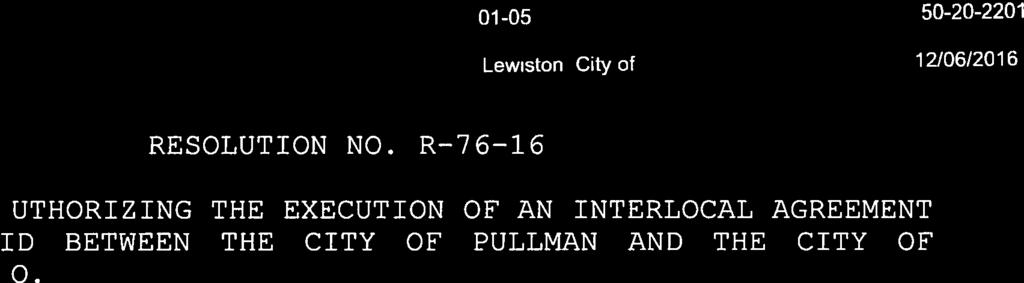 it to be in the best interests of the city of Pullman to adopt said Agreement, pursuant to RCW