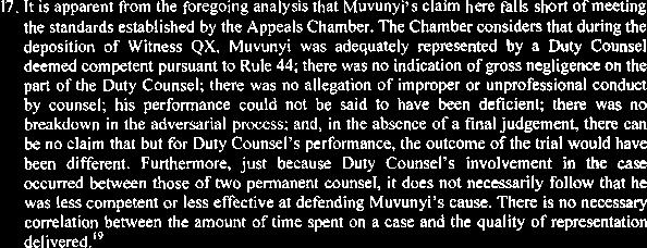 It is apparent from the foregoing analysis that Muvunyi's claim here falls short of meeting the standards established by the Appeals Chamber.