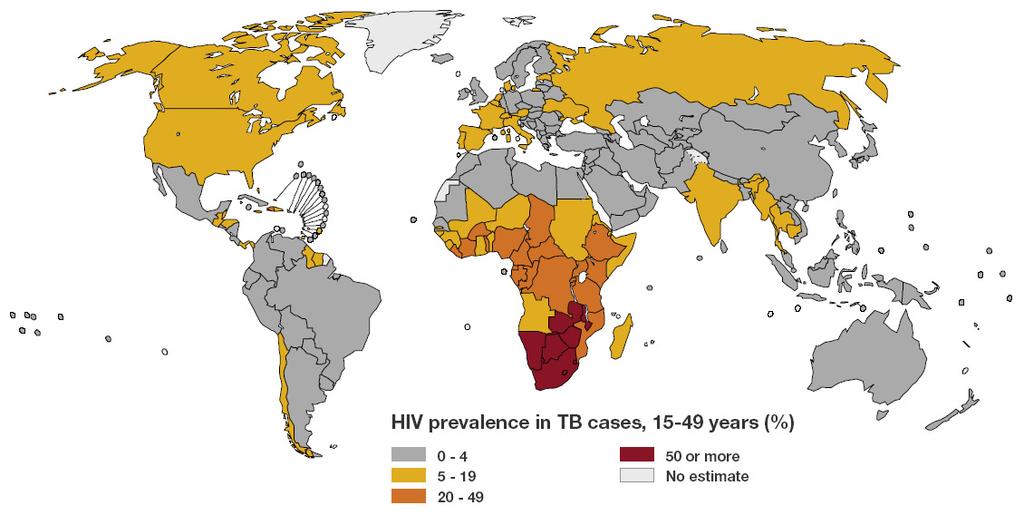 Estimated prevalence of HIV