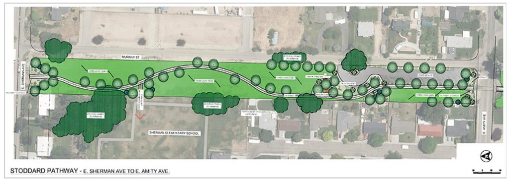 Mayor Henry presented a request for approval of the Master Plan for the Stoddard Pathway for the section between East Iowa Avenue and East Sherman Avenue.