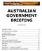 AUSTRALIAN GOVERNMENT BRIEFING