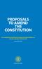 PROPOSALS TO AMEND THE CONSTITUTION