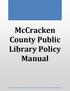 McCracken County Public Library Policy Manual