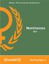 Gender, Remittances and Development. Remittances. Working Paper 4