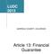 Article 13: Financial Guarantee