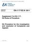 EA 1/17 S3 - EA Procedure for the investigation and resolution of Complaints and Appeals