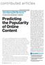 Predicting the Popularity of Online
