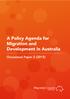 A Policy Agenda for Migration and Development in Australia. Occasional Paper 2 (2015)