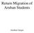 Return Migration of Aruban Students. Jonathan Upegui