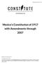 Mexico's Constitution of 1917 with Amendments through 2007
