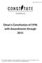 Oman's Constitution of 1996 with Amendments through 2011