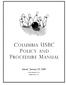 COLUMBIA USBC POLICY AND PROCEDURE MANUAL. Issued: January 20, 2008