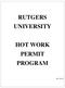 RUTGERS UNIVERSITY HOT WORK PERMIT PROGRAM
