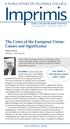 Imprimis. The Crisis of the European Union: Causes and Significance. A Publication of Hillsdale College