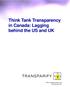 Think Tank Transparency in Canada: Lagging behind the US and UK