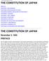 THE CONSTITUTION OF JAPAN THE CONSTITUTION OF JAPAN. November 3, 1946 PREFACE