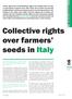 Collective rights over farmers seeds in Italy