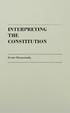 Interpreting the Constitution