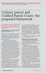 Unitary patent and Unified Patent Court: the proposed framework