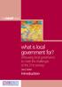 THEnextPHASE. what is local government for? refocusing local governance to meet the challenges of the 21st century. Gerry Stoker.