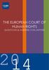 THE EUROPEAN COURT OF HUMAN RIGHTS QUESTIONS & ANSWERS FOR LAWYERS