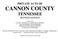 PRIVATE ACTS OF CANNON COUNTY TENNESSEE REVISED EDITION