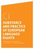 Substance. of european language. Conference on language rights