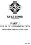 RULE BOOK (CONSTITUTION) PART 1 RULES OF ADMINISTRATION