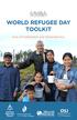 WORLD REFUGEE DAY TOOLKIT. Acts of Celebration and Remembrance