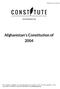 Afghanistan's Constitution of 2004